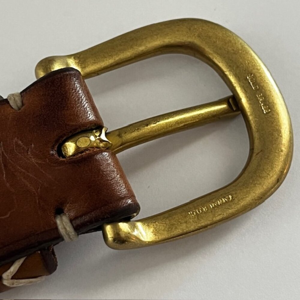 Banana Republic Brown Leather Belt with Brass Buckle - Picture 9 of 16